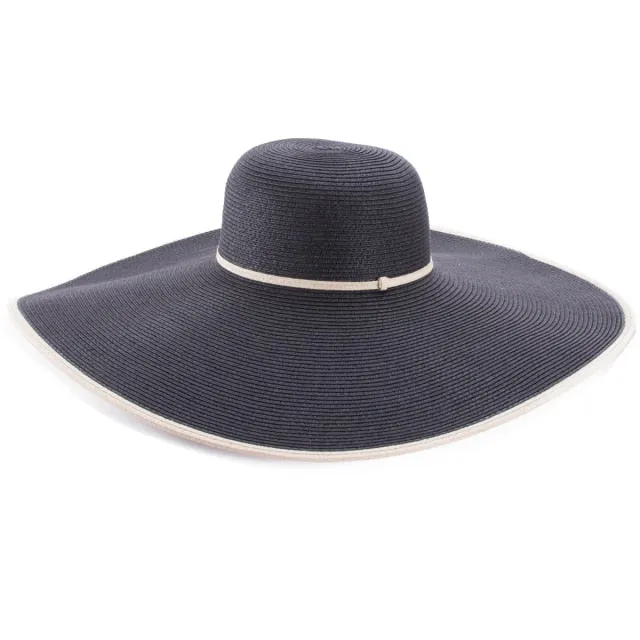 7.1''/18cm Foldable Oversized Huge Wide Brim Sun Beach Hats Straw Summer Wedding Womens Ladies Floppy Party Dressy