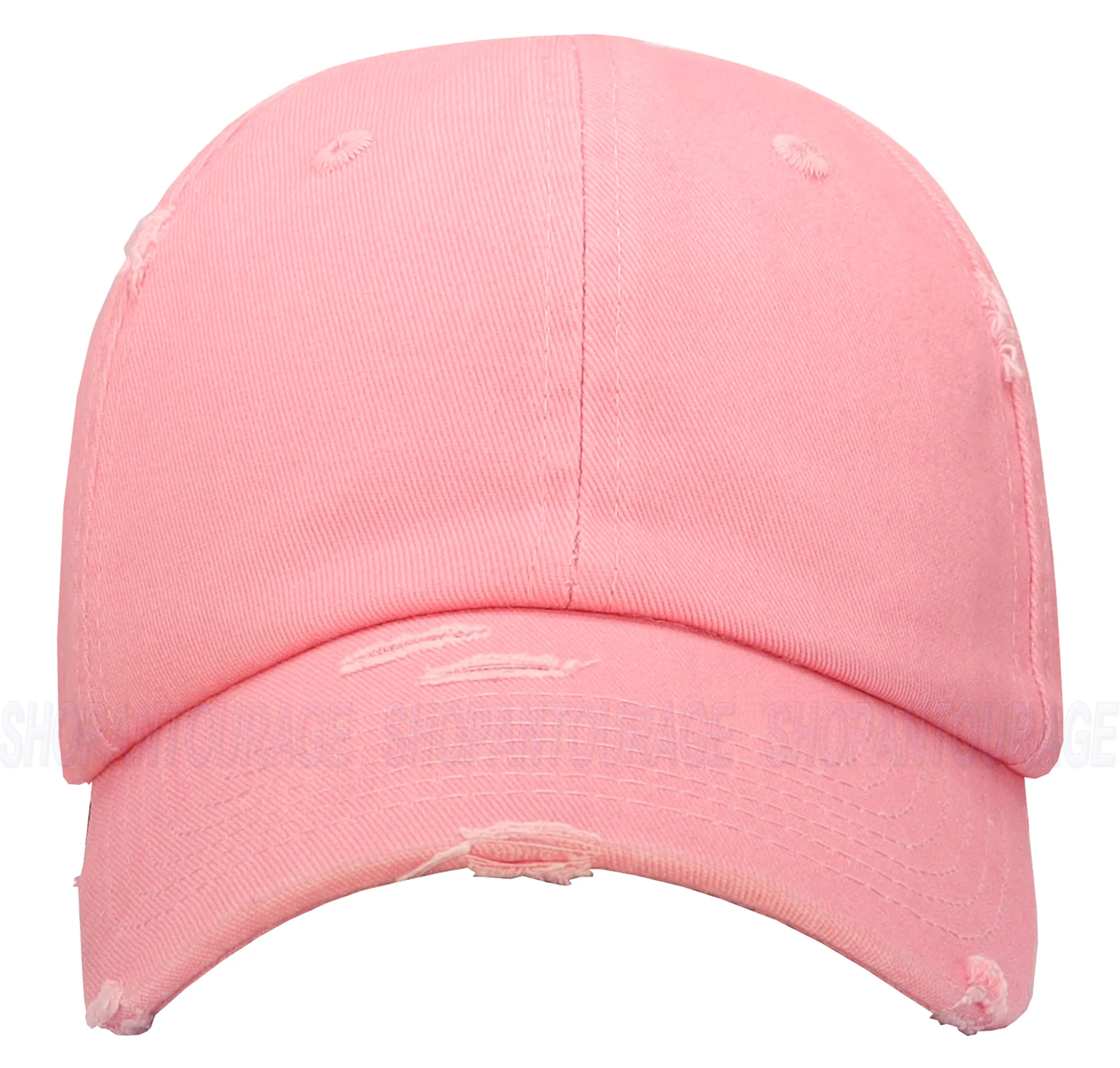 ANTOURAGE Vintage Distressed Unisex Washed Plain Cotton New Baseball Dad Hat Cap - Pink - 10 Units ($5.50 Ea.)
