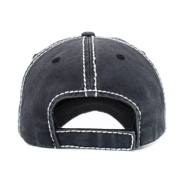 As A Mother Embroidered Distressed Cap