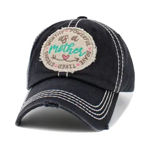 As A Mother Embroidered Distressed Cap