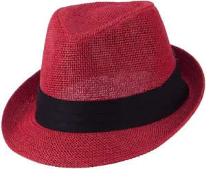 Ashen Fane Kid's Paper Straw with Black Band Fedora Hat