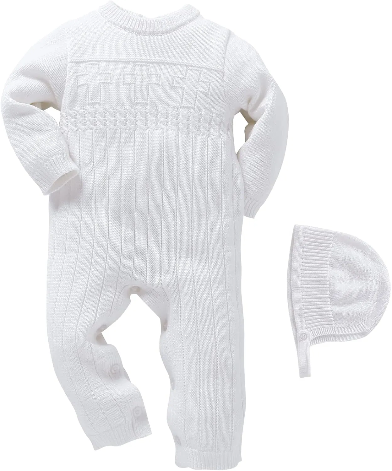 Booulfi Baby Boy's Christening Baptism Outfits Suit with HatCross Detail