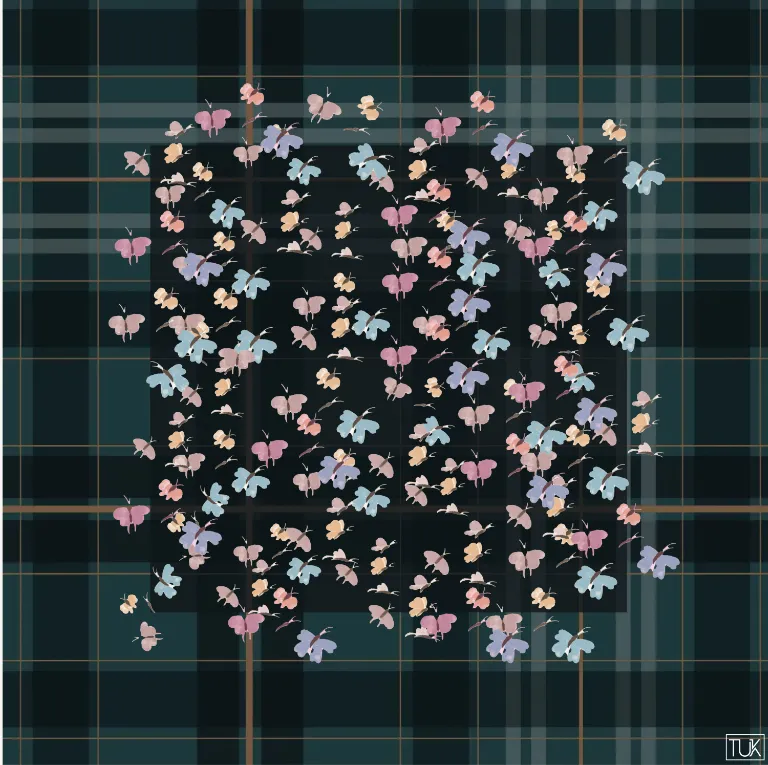 Butterfly Plaid Head Scarf
