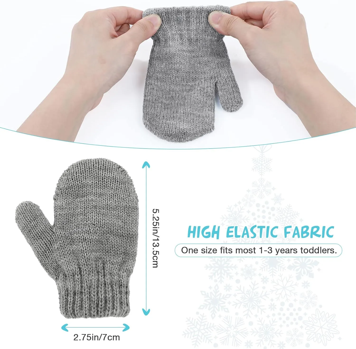 Century Star Toddler Mittens Kids Winter Gloves Knitted Warm Magic Mittens for Boys Girls Fleece Lined Gloves