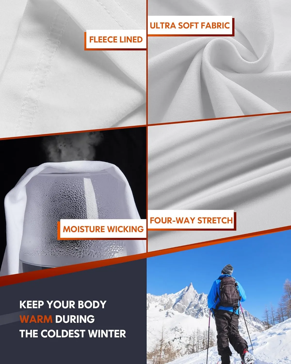 CL convallaria Thermal Underwear Long Johns Set Mens Winter Gift Hunting Gear Sport Base Layer Bottom Top