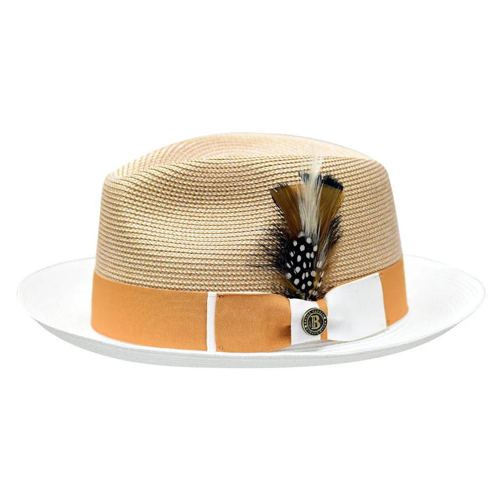 Dapper Gent's Fedora Two-Tone Straw Fedora