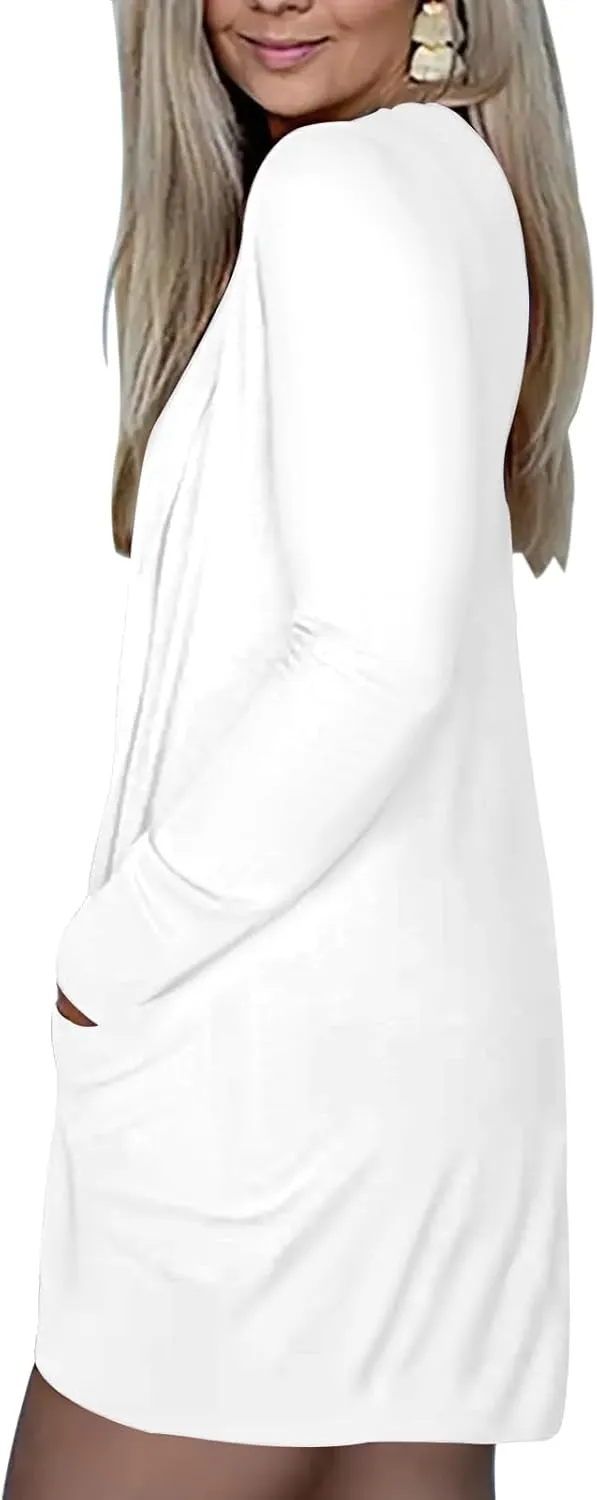 DB MOON Womens Long Cardigan 2025 Fall Lightweight Long Sleeve 0pen Front Sweater with Pockets