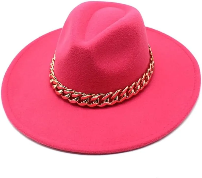 DHAEY New Large Brim Peach-Shape Woolen Top Hat, Autumn and Winter Jazz Hat Concave-Convex Top British Fashion Felt Hat Luopan Caps & Hats (Color : Rose, Size : 56-58cm)