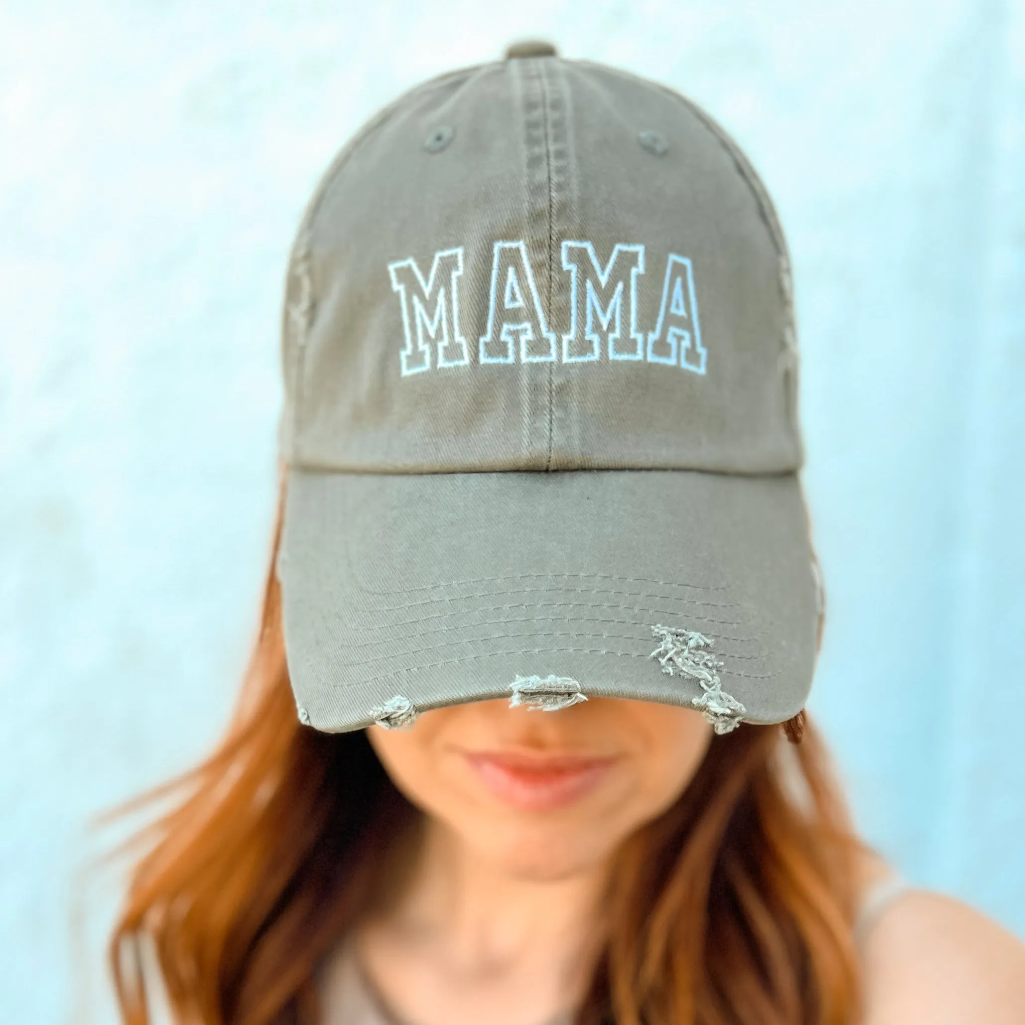 Distressed MAMA Baseball Cap