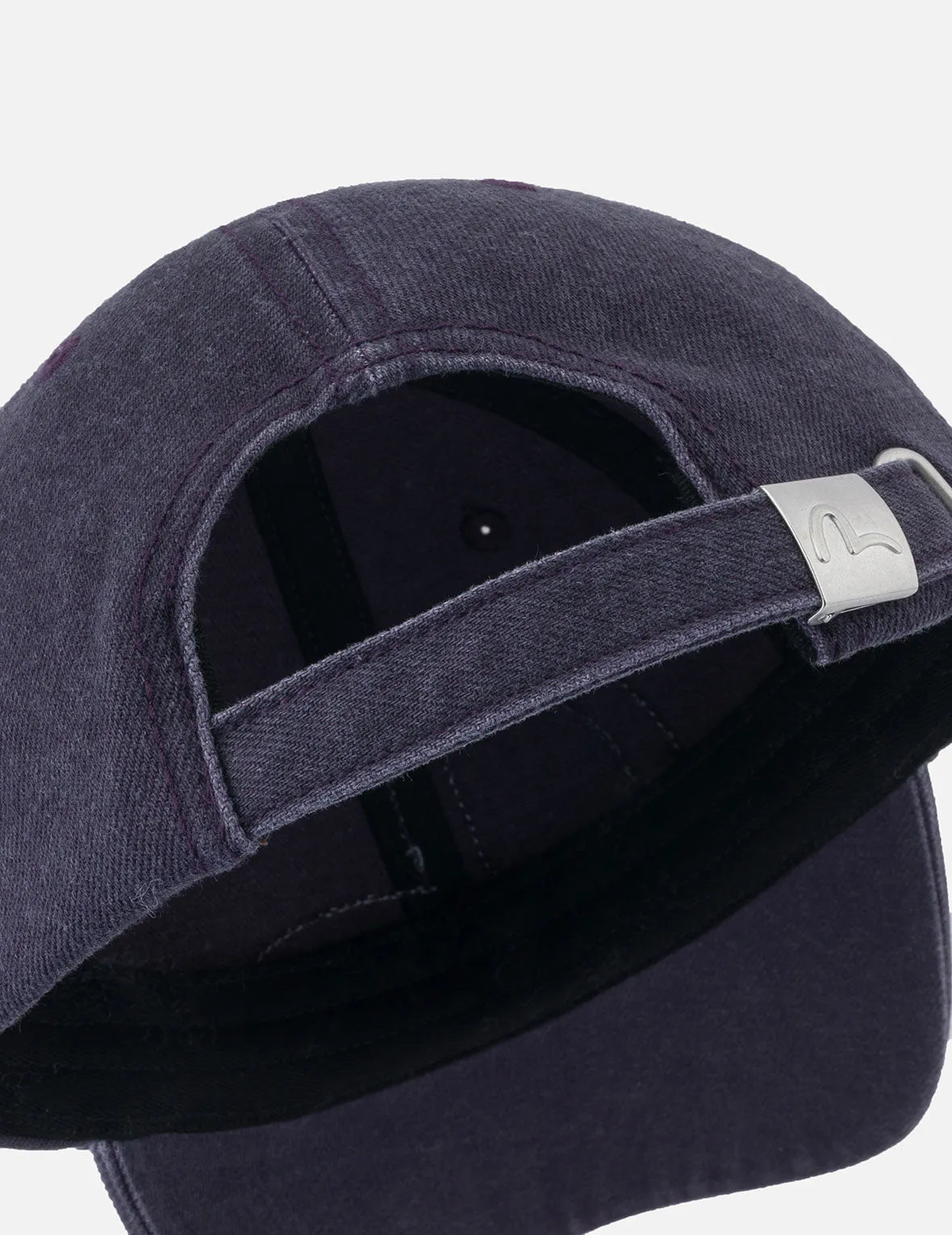 Distressed Seagull and Logo Embroidery Denim Cap