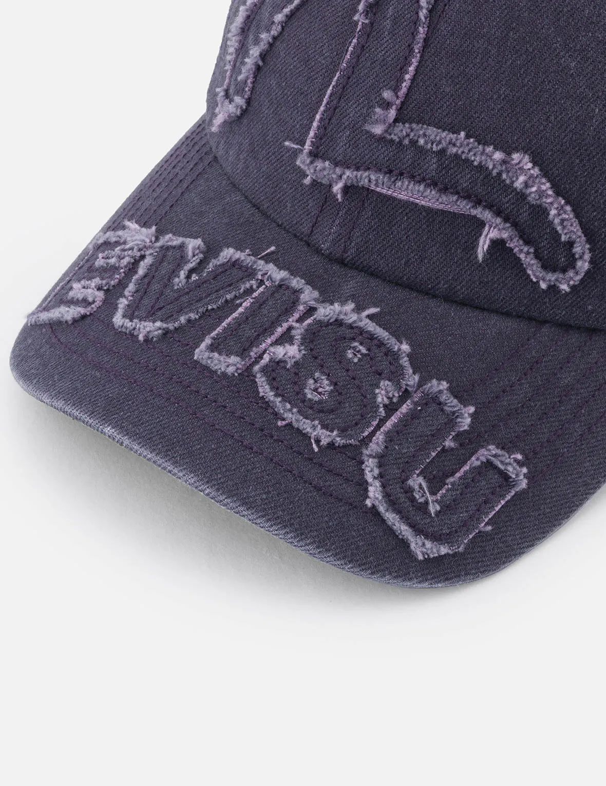 Distressed Seagull and Logo Embroidery Denim Cap