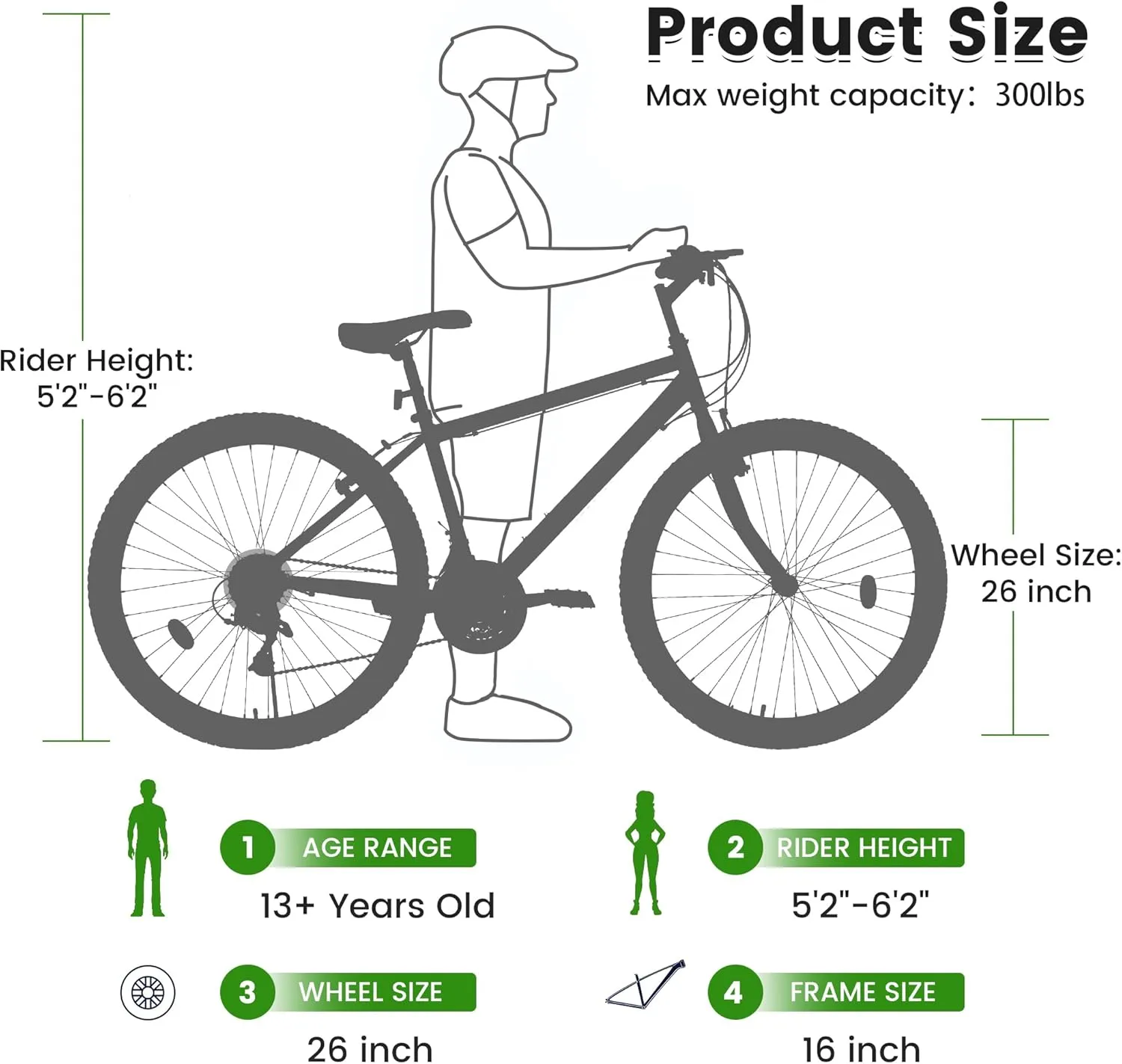 Ecarpat 24/26/27.5 Inch Mountain Bike, Dual/Front Suspension Mens Mountain Bike with 21 Speeds High-Carbon Steel Frame and Disc/V Brakes, Adult Sport Bicycle for Trail Snow Commuter City Road