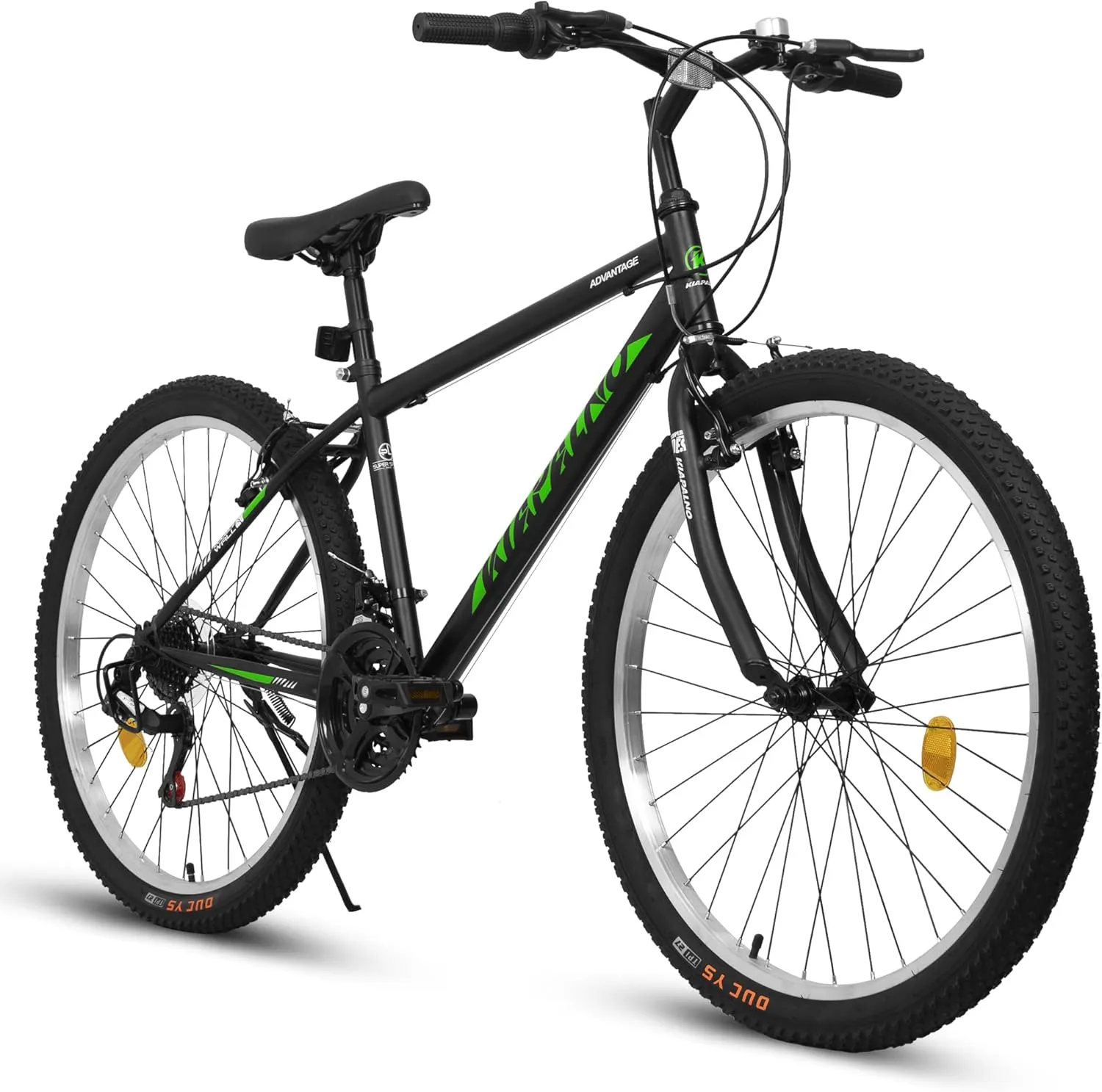 Ecarpat 24/26/27.5 Inch Mountain Bike, Dual/Front Suspension Mens Mountain Bike with 21 Speeds High-Carbon Steel Frame and Disc/V Brakes, Adult Sport Bicycle for Trail Snow Commuter City Road
