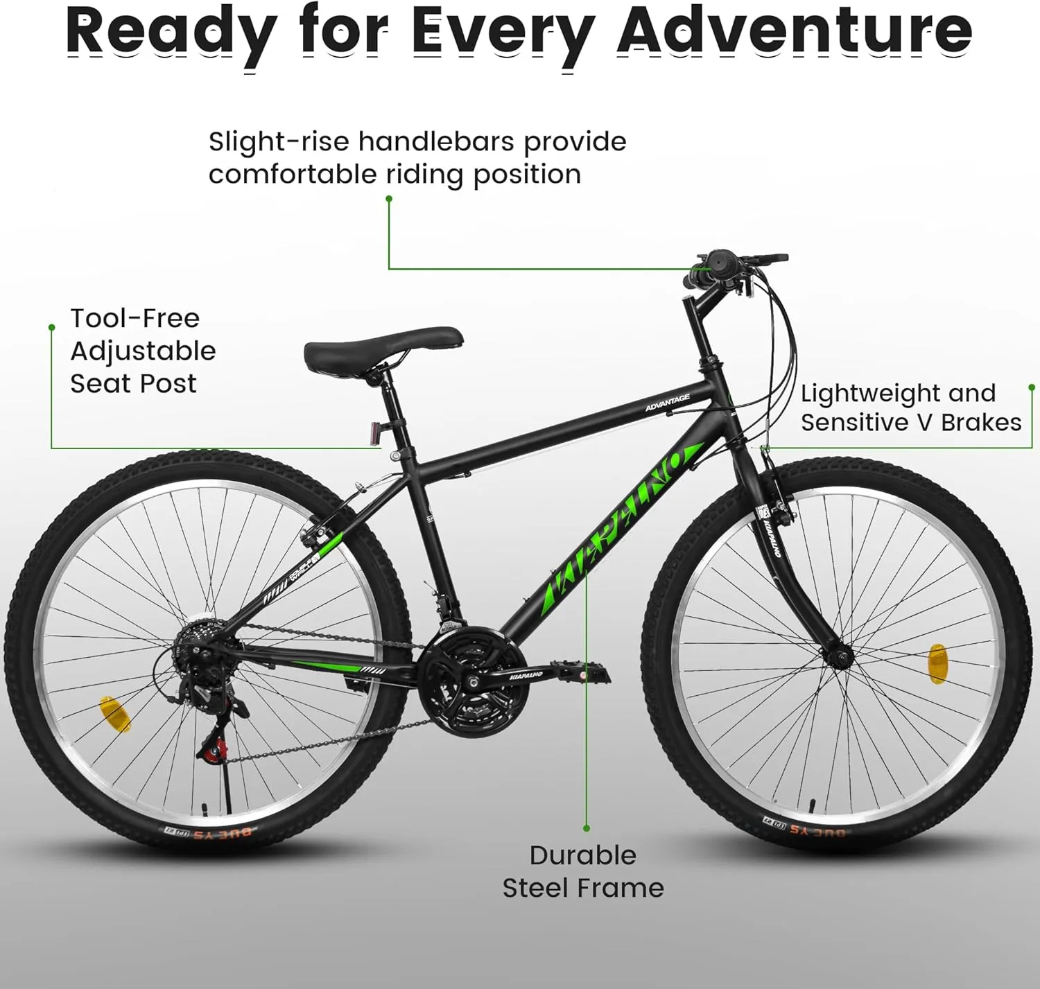 Ecarpat 24/26/27.5 Inch Mountain Bike, Dual/Front Suspension Mens Mountain Bike with 21 Speeds High-Carbon Steel Frame and Disc/V Brakes, Adult Sport Bicycle for Trail Snow Commuter City Road