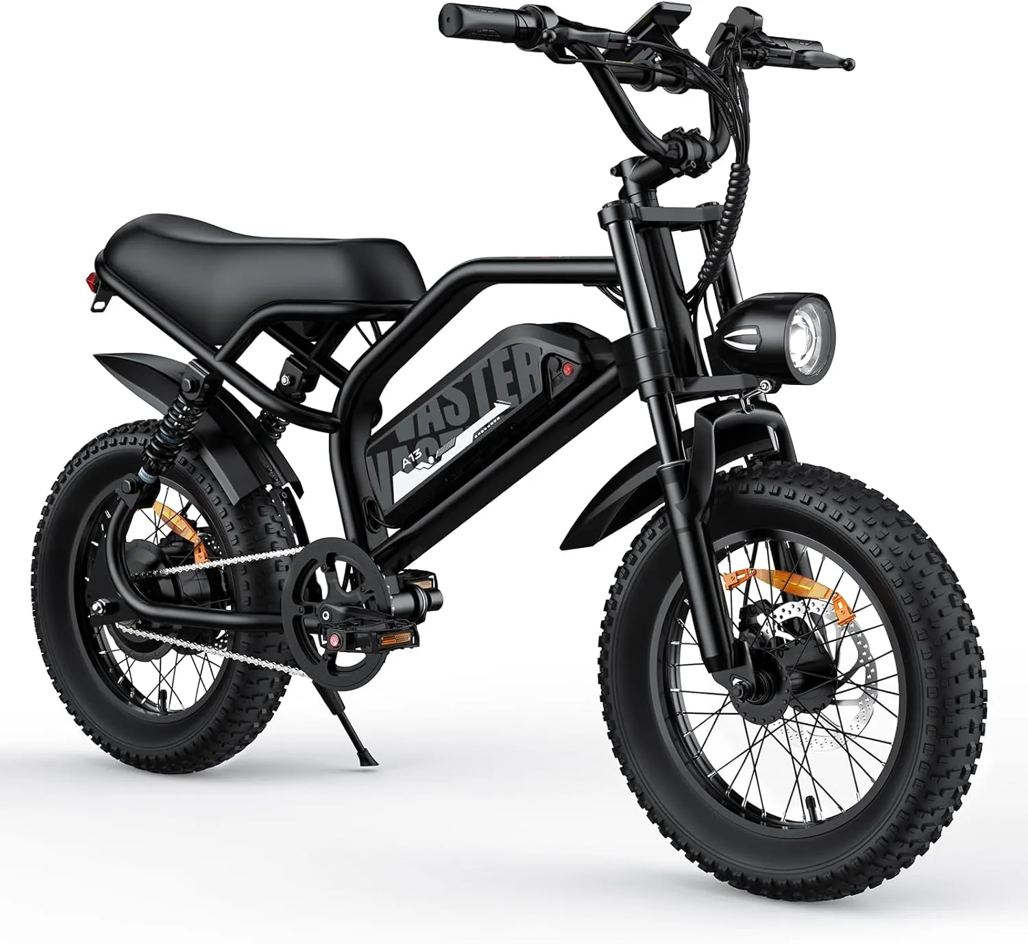 Electric Bike, 16'' Fat Tire eBike for Teens/Adults, 500W E-Bike with 36V/12.8Ah Removable Battery, 22MPH 45 Mile Range Commuting Electric Mountain Bike with Full Suspension