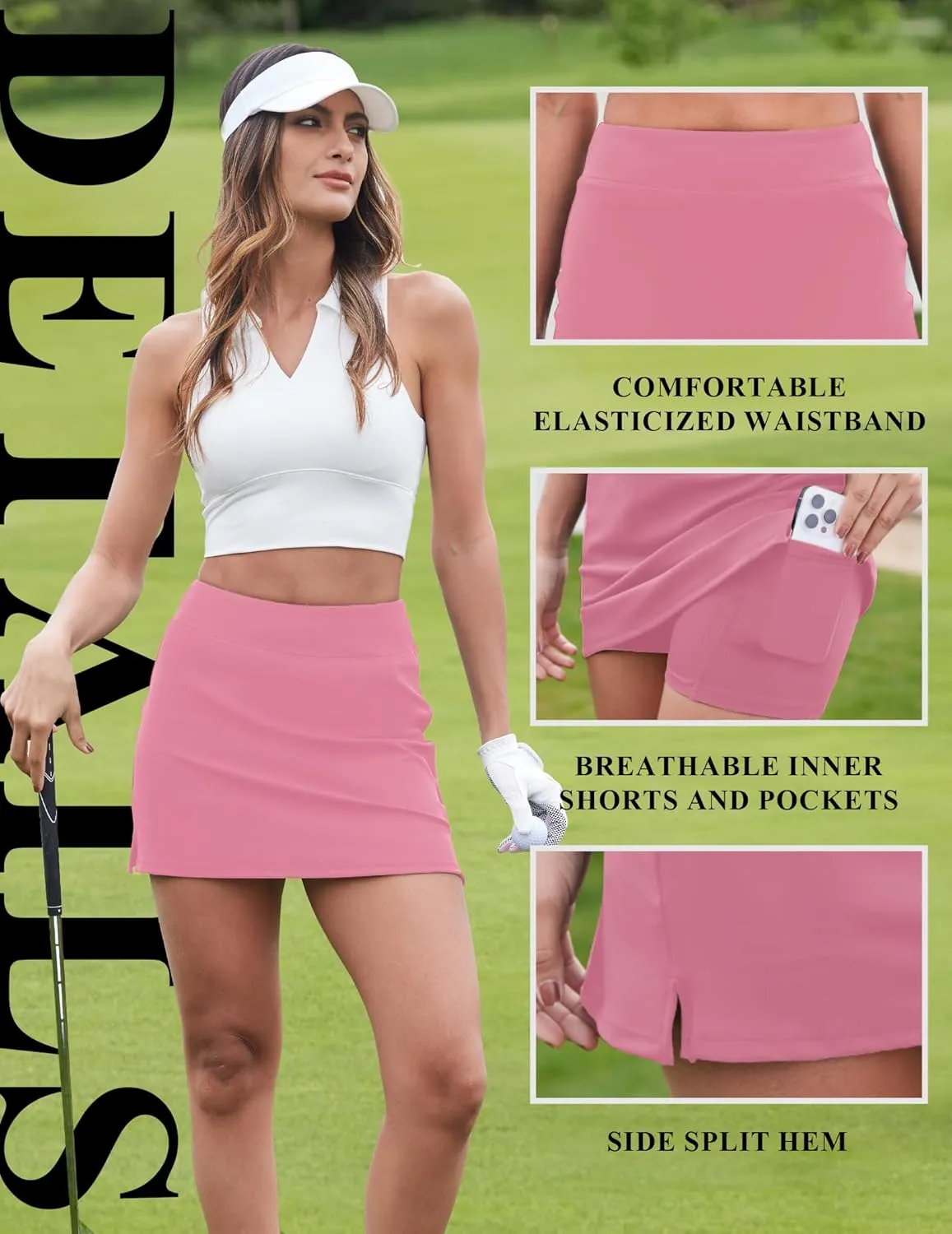 FireSwan Womens Tennis Skirt with Pockets High Waisted Golf Skorts Running Workout Skirts Summer Athletic