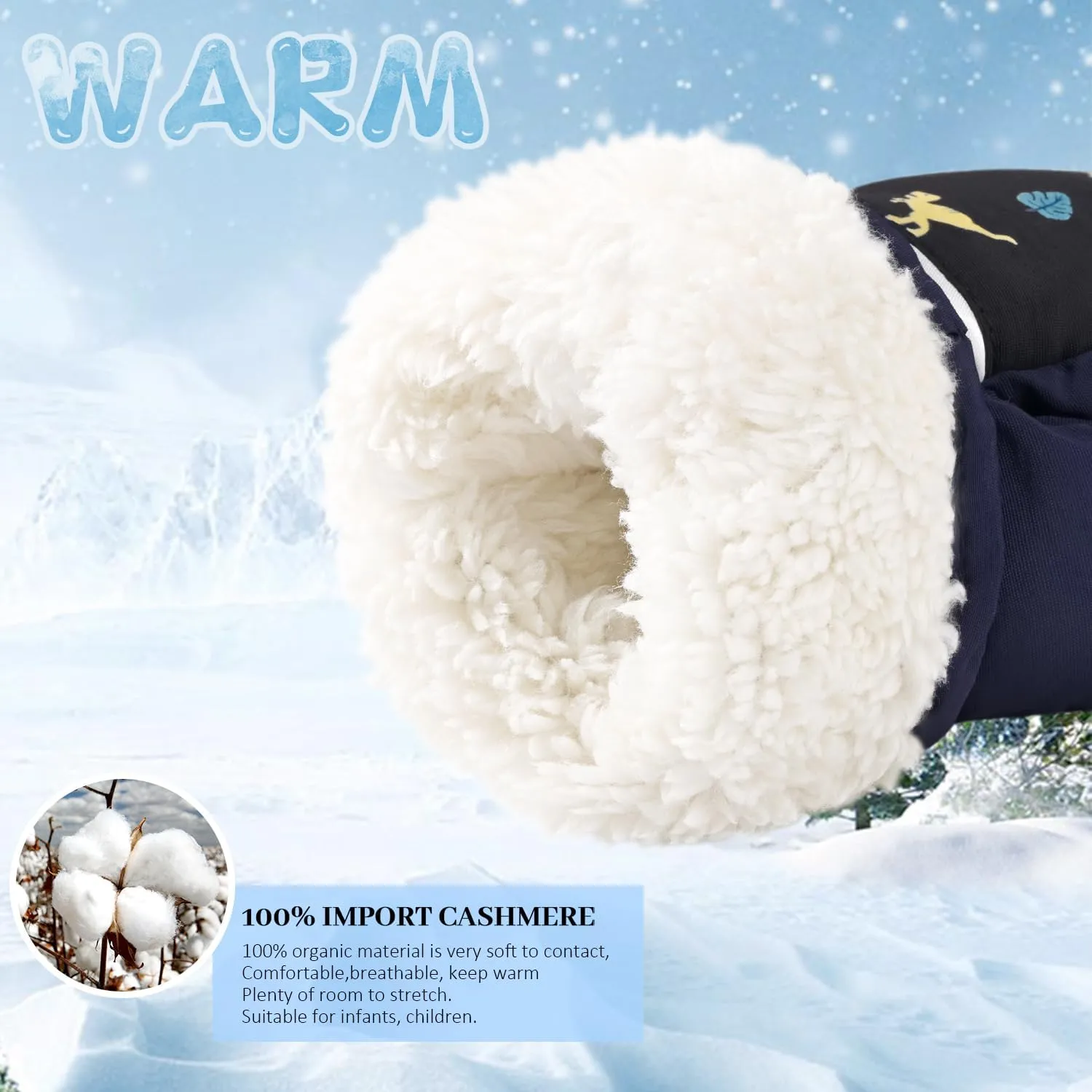 Fleece Lined Mittens for Baby Boys Girls,Infant Baby Toddler Little Kids Winter Gloves Mittens for Children