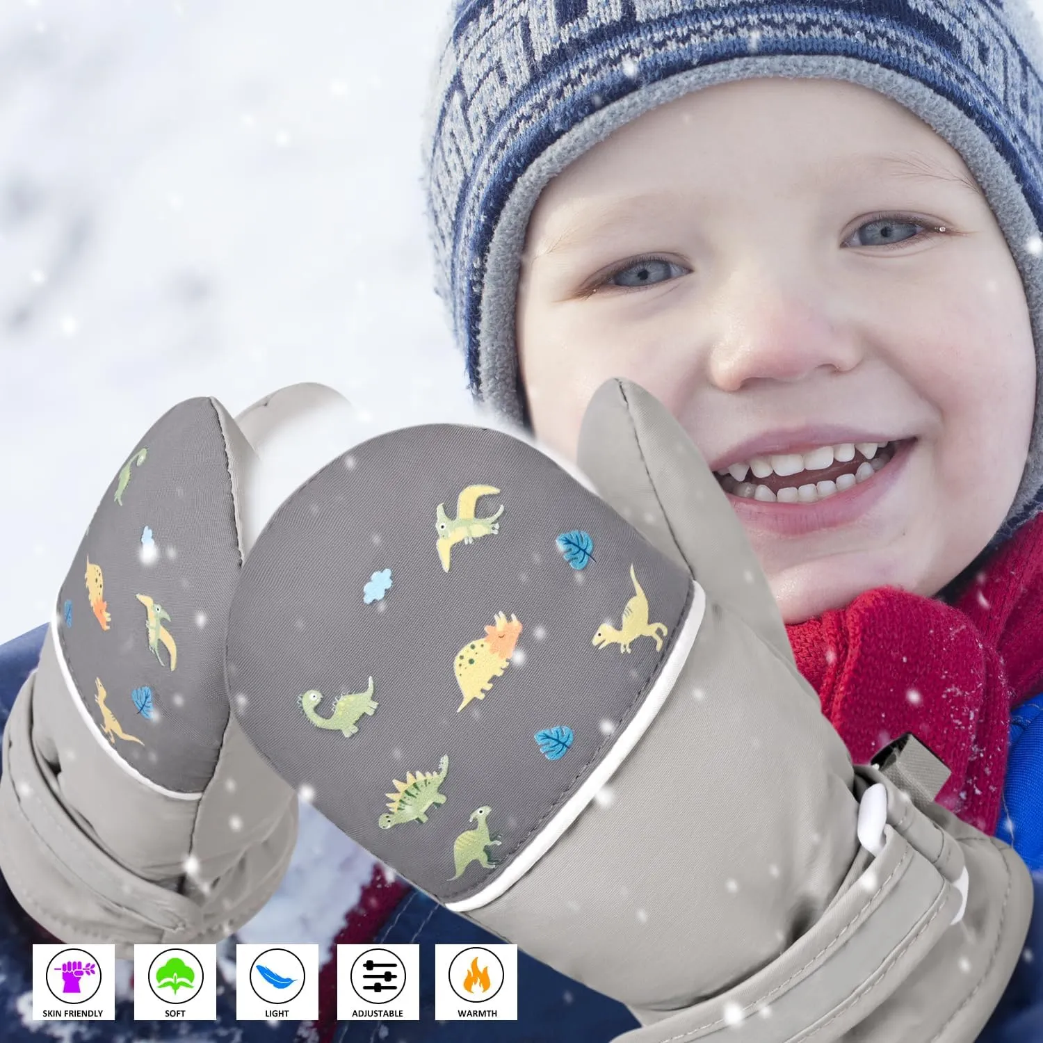 Fleece Lined Mittens for Baby Boys Girls,Infant Baby Toddler Little Kids Winter Gloves Mittens for Children