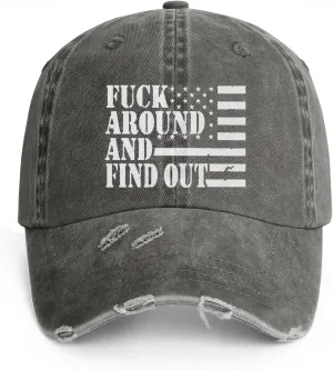 Fuck Around and Find Out Hat Fuck Around and Find Out Cap Mesh Baseball Cap Golf Hat Funny