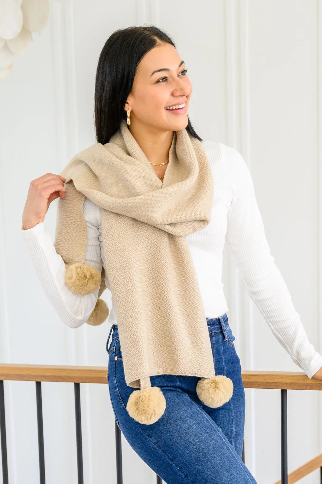 Fuzzy Comfort Pom Pom Scarf