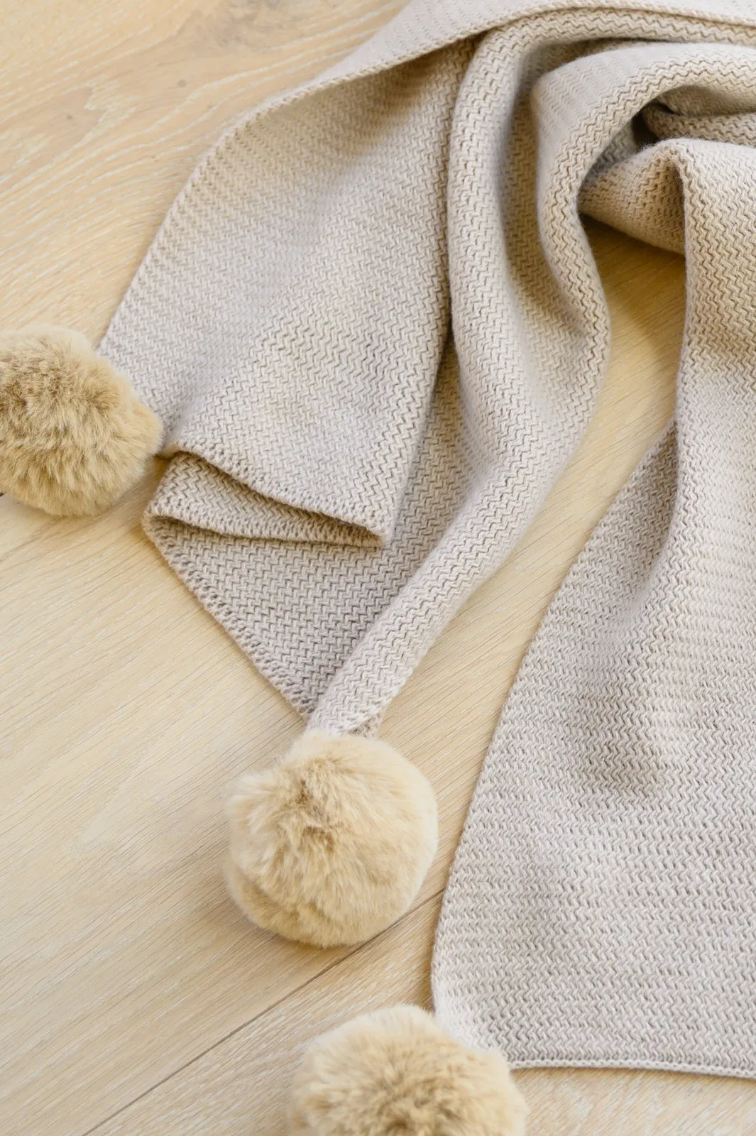 Fuzzy Comfort Pom Pom Scarf