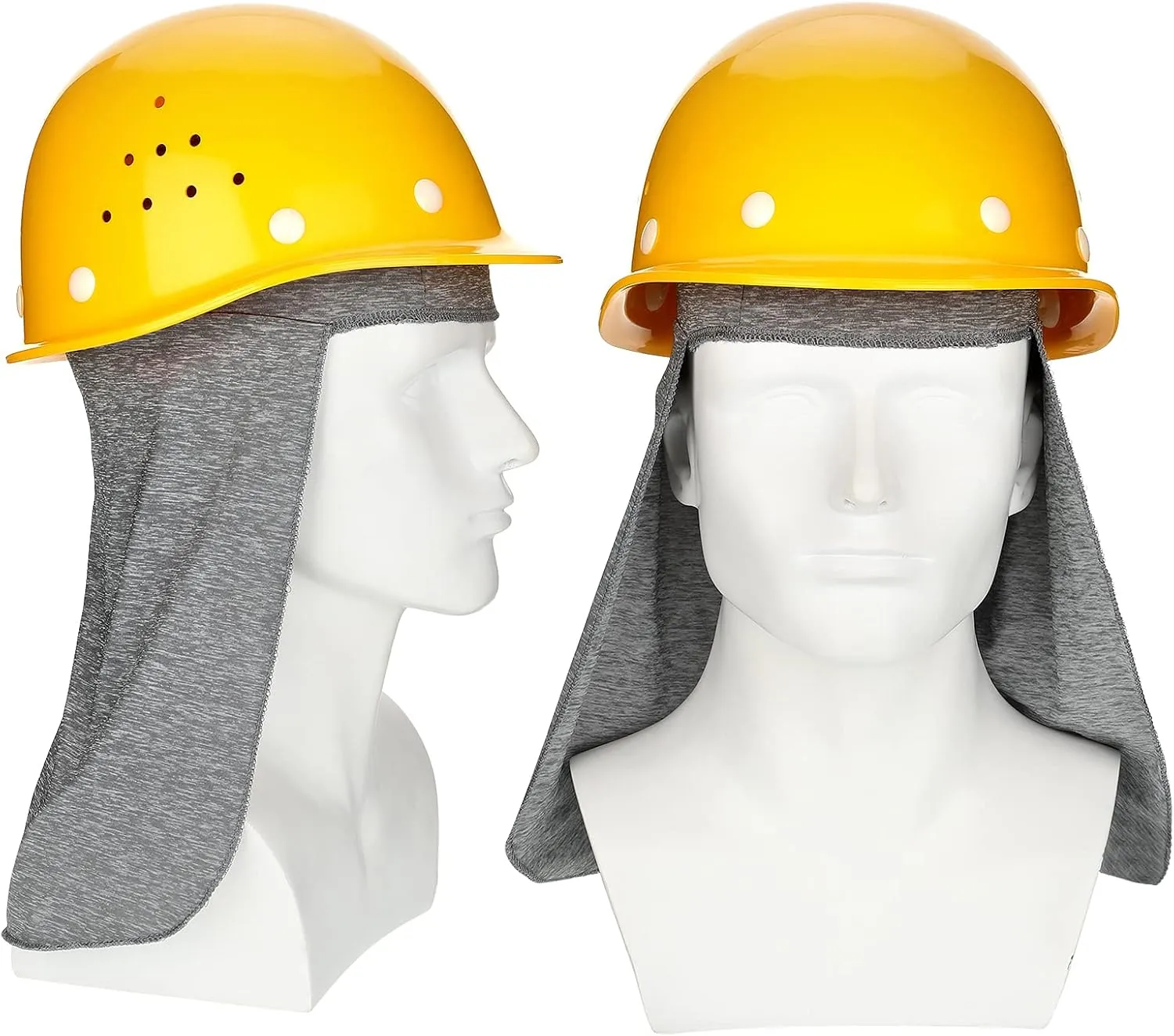 Geyoga 2 Pieces Hard Hat Sun Shade Cooling Skull Cap Neck Cover Elastic Fishing Hat for Women Men Outdoor