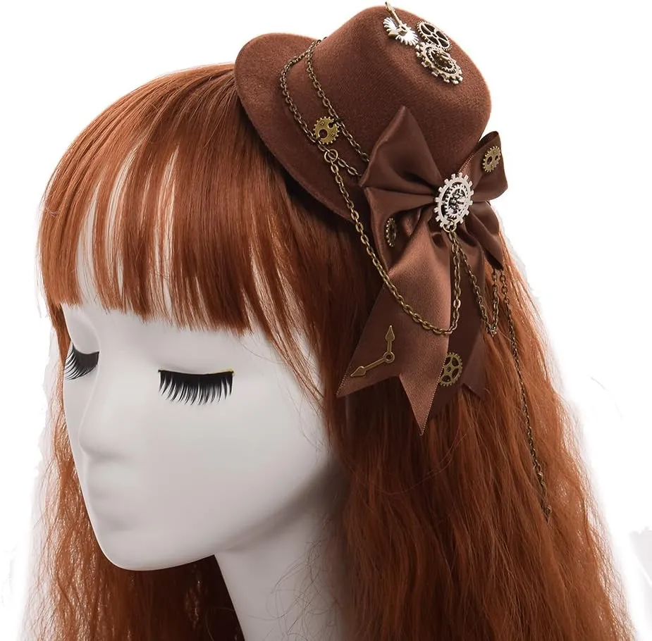 GRACEART Steampunk Mini Top Hat for Women Headwear Costume Accessories