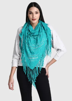 Green Acrylic Knitted Scarf