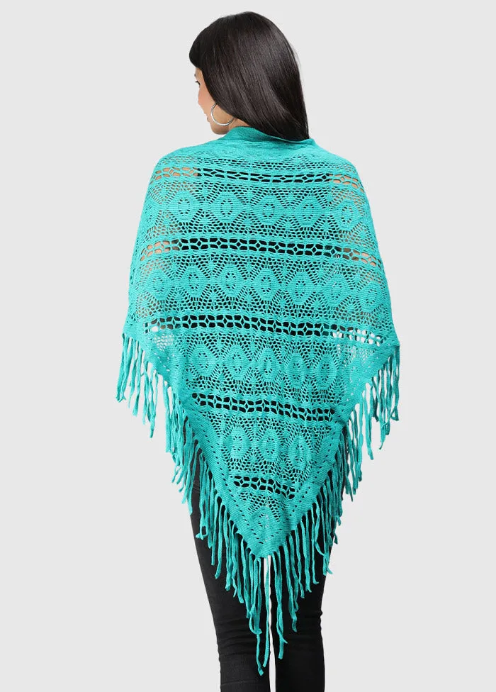 Green Acrylic Knitted Scarf