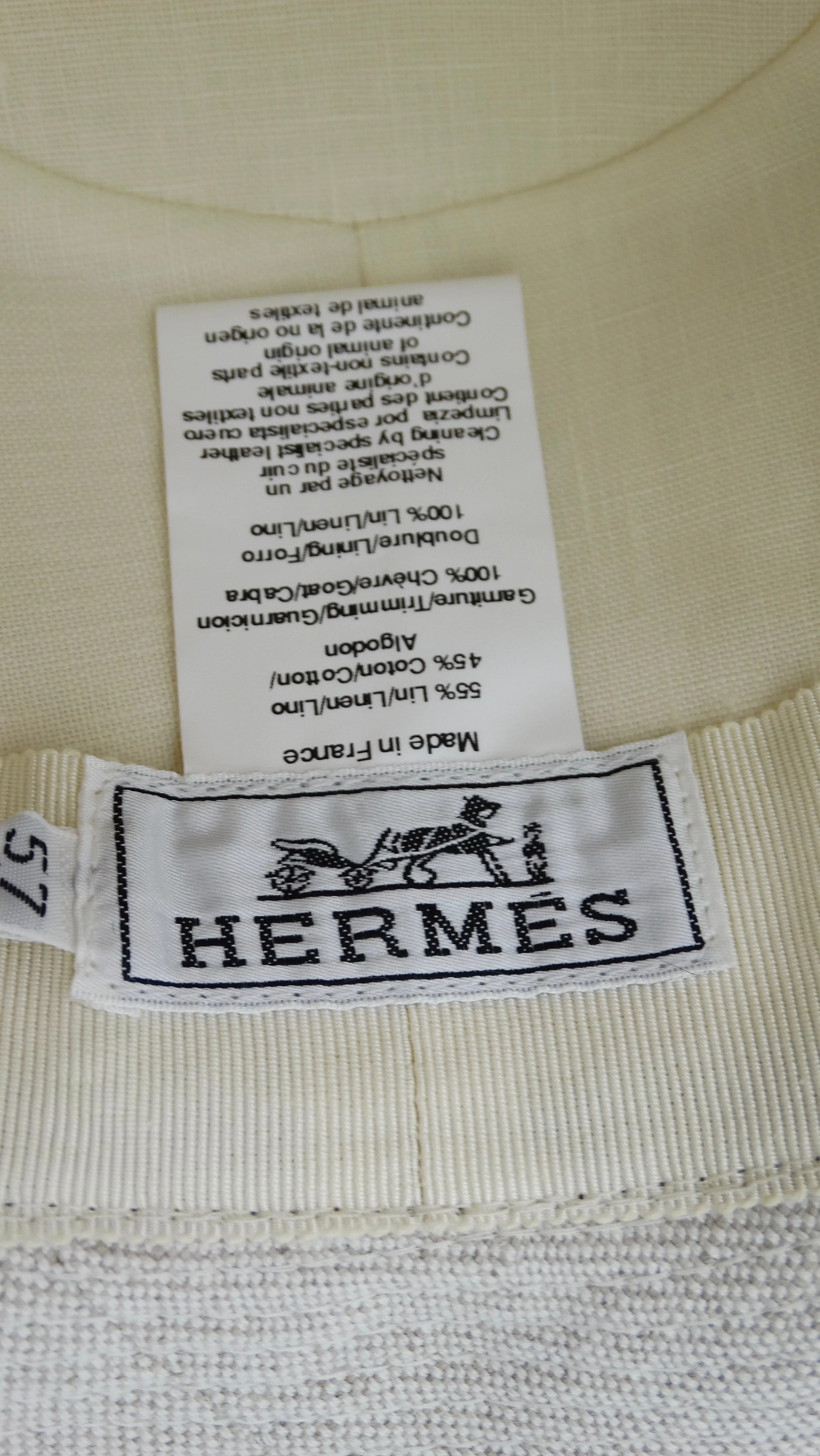 Hermes Off White Fedora With Brown Classic Strap