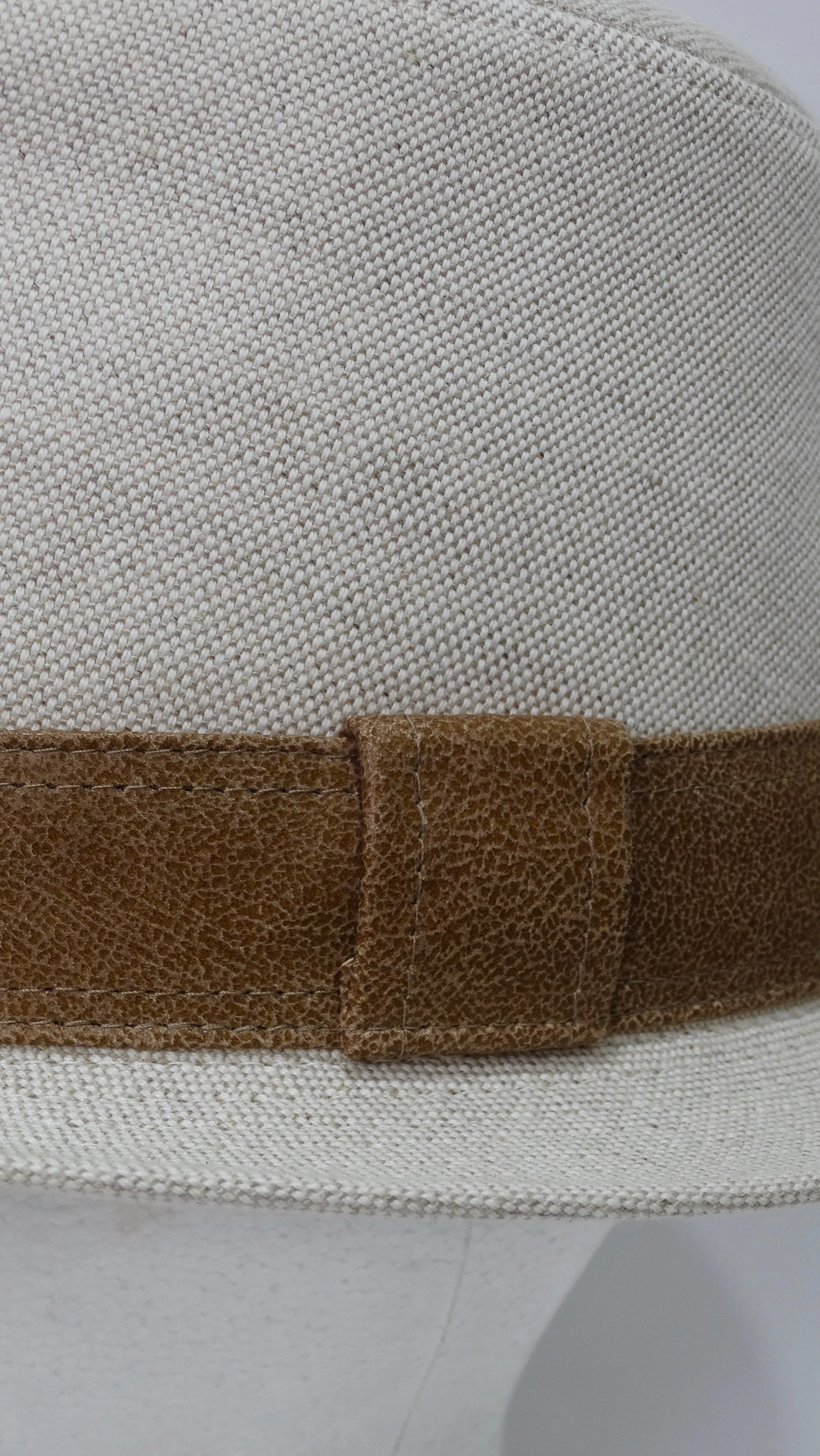 Hermes Off White Fedora With Brown Classic Strap