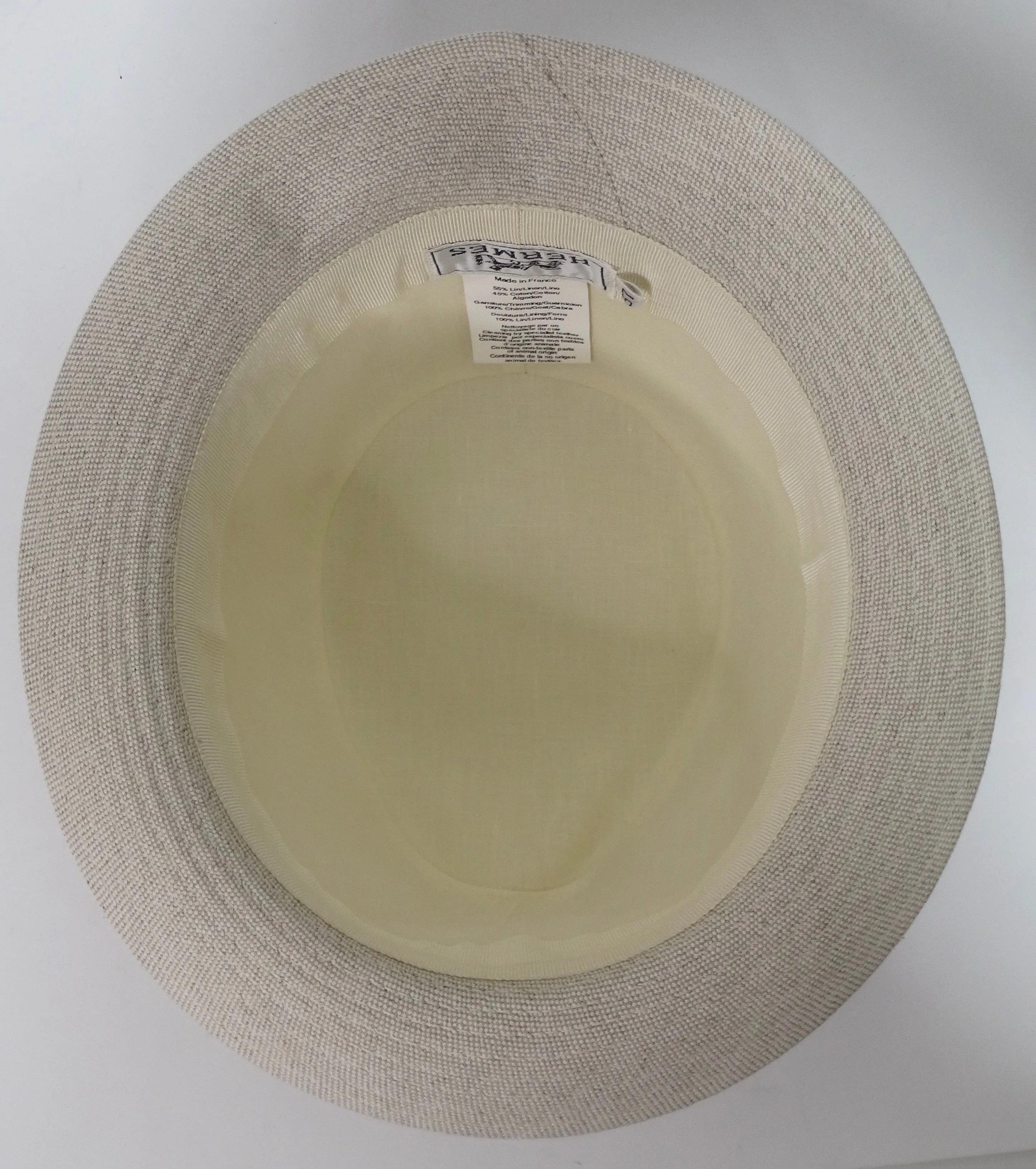 Hermes Off White Fedora With Brown Classic Strap
