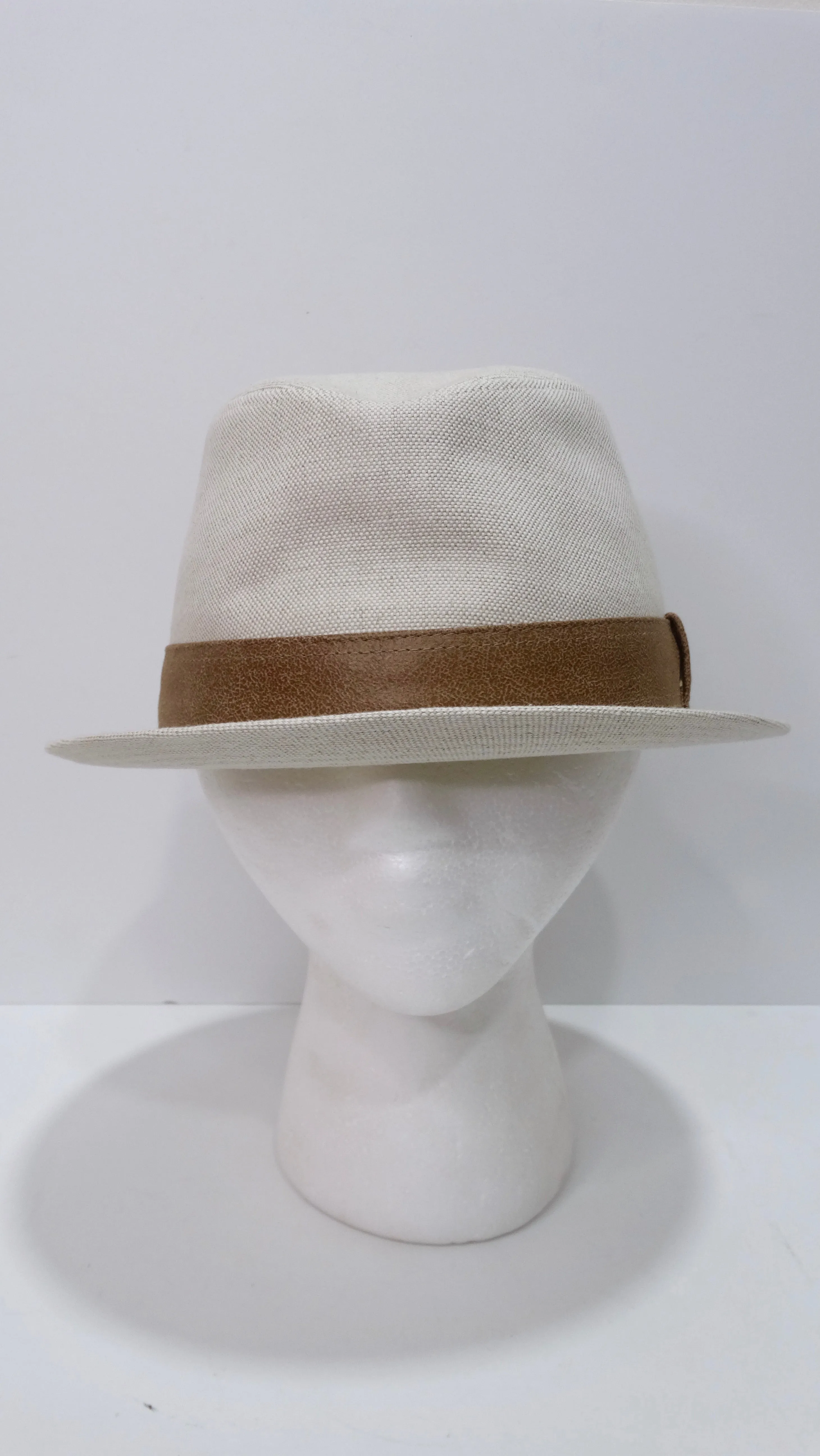 Hermes Off White Fedora With Brown Classic Strap