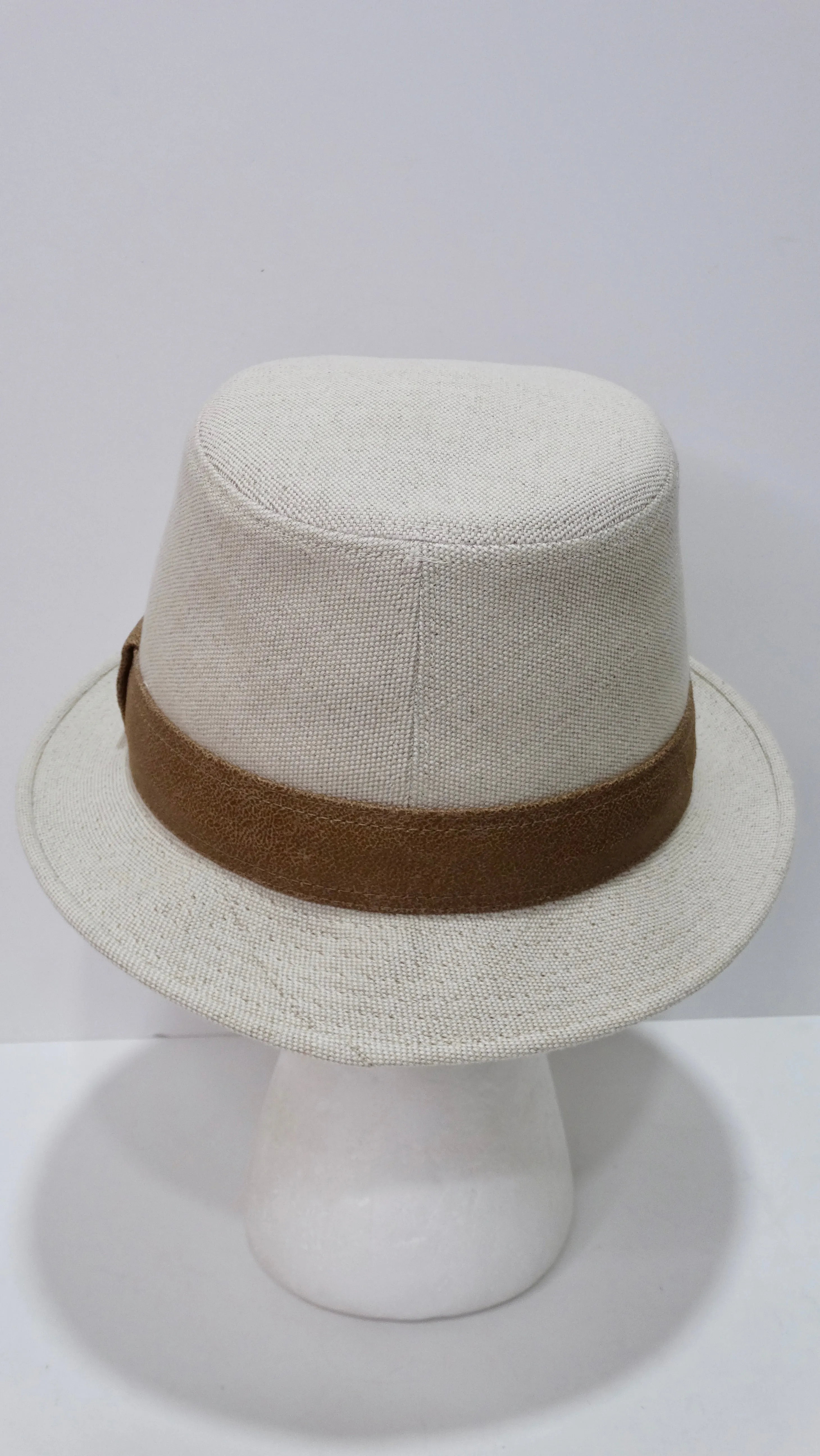 Hermes Off White Fedora With Brown Classic Strap