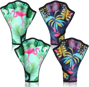 Honoson 2 Pairs Swimming Gloves Women Water Aerobics Gloves Aquatic Fitness Water Resistance Webbed for Men Women Unisex Poll Training Exercise