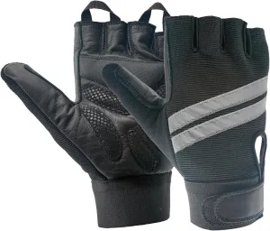 Inspired Comforts Wheelchair Gloves Fingerless Full Thumb with Anti-Slip Grip, Breathable & Reflective