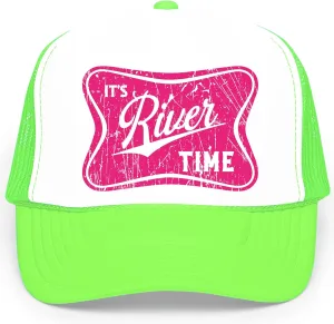 It's River Time Trendy Summer Trucker Hat Classic 5 Panel Mesh Snap Back Trucker Hat