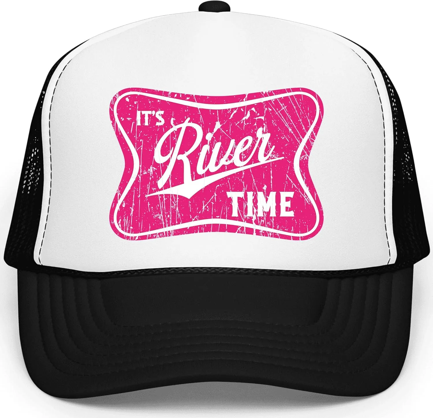 It's River Time Trendy Summer Trucker Hat Classic 5 Panel Mesh Snap Back Trucker Hat