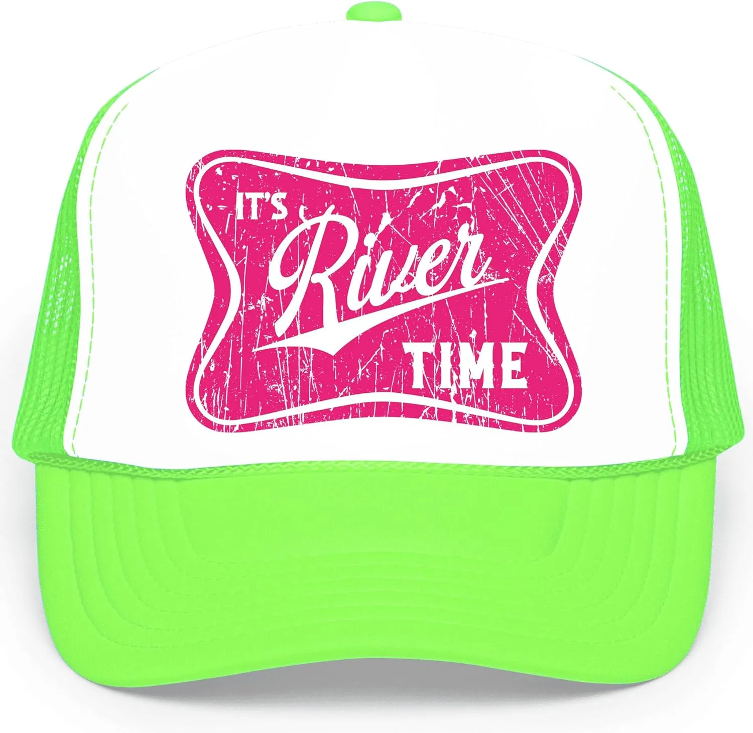 It's River Time Trendy Summer Trucker Hat Classic 5 Panel Mesh Snap Back Trucker Hat