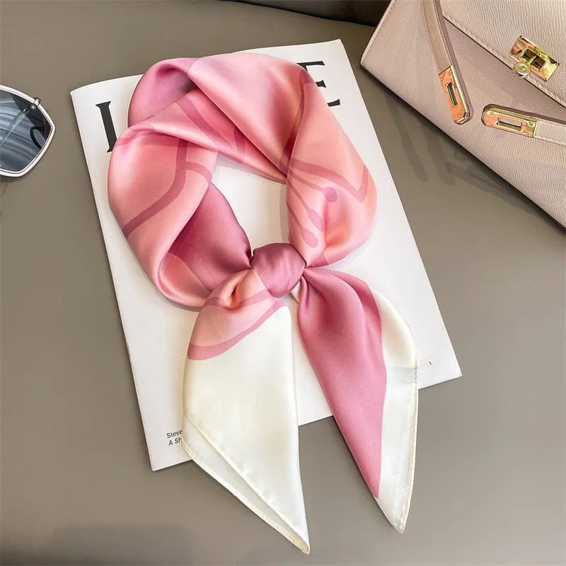 Lady Glams  Luxury Brand Silk Square Plaid Scarf