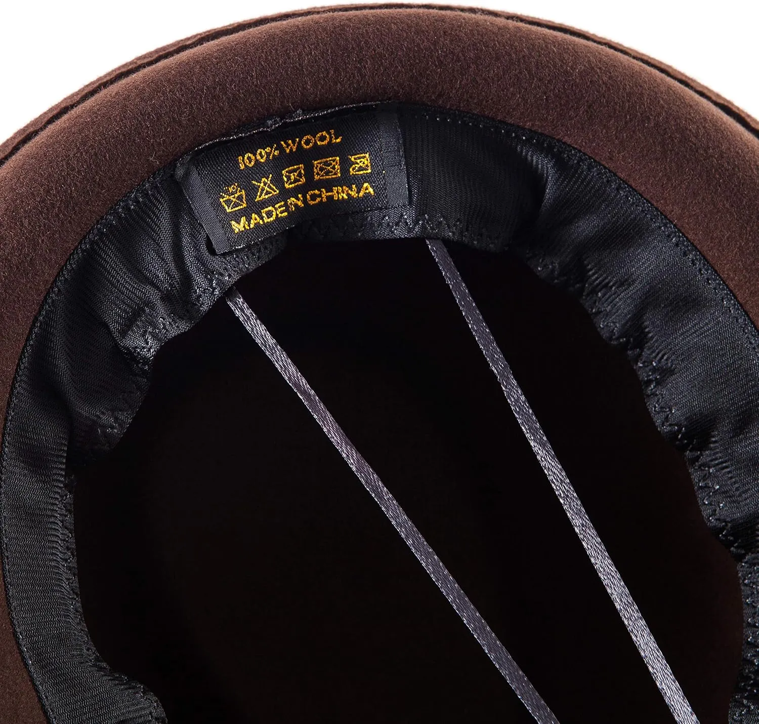 LADYBRO Straw Trilby Fedora Hat for Men 1920s Short Brim Wool Felt Panama Cap 7 1/4