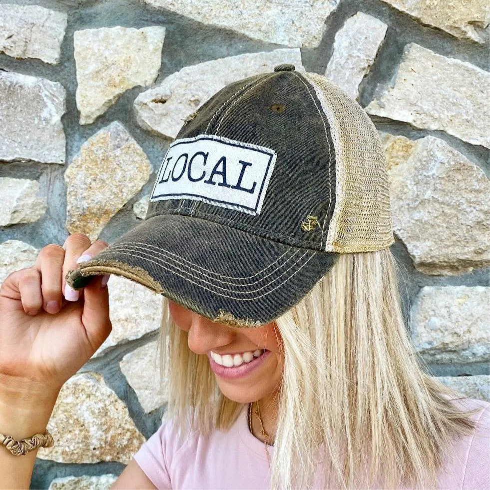 LOCAL Mesh Back Distressed Baseball Hat