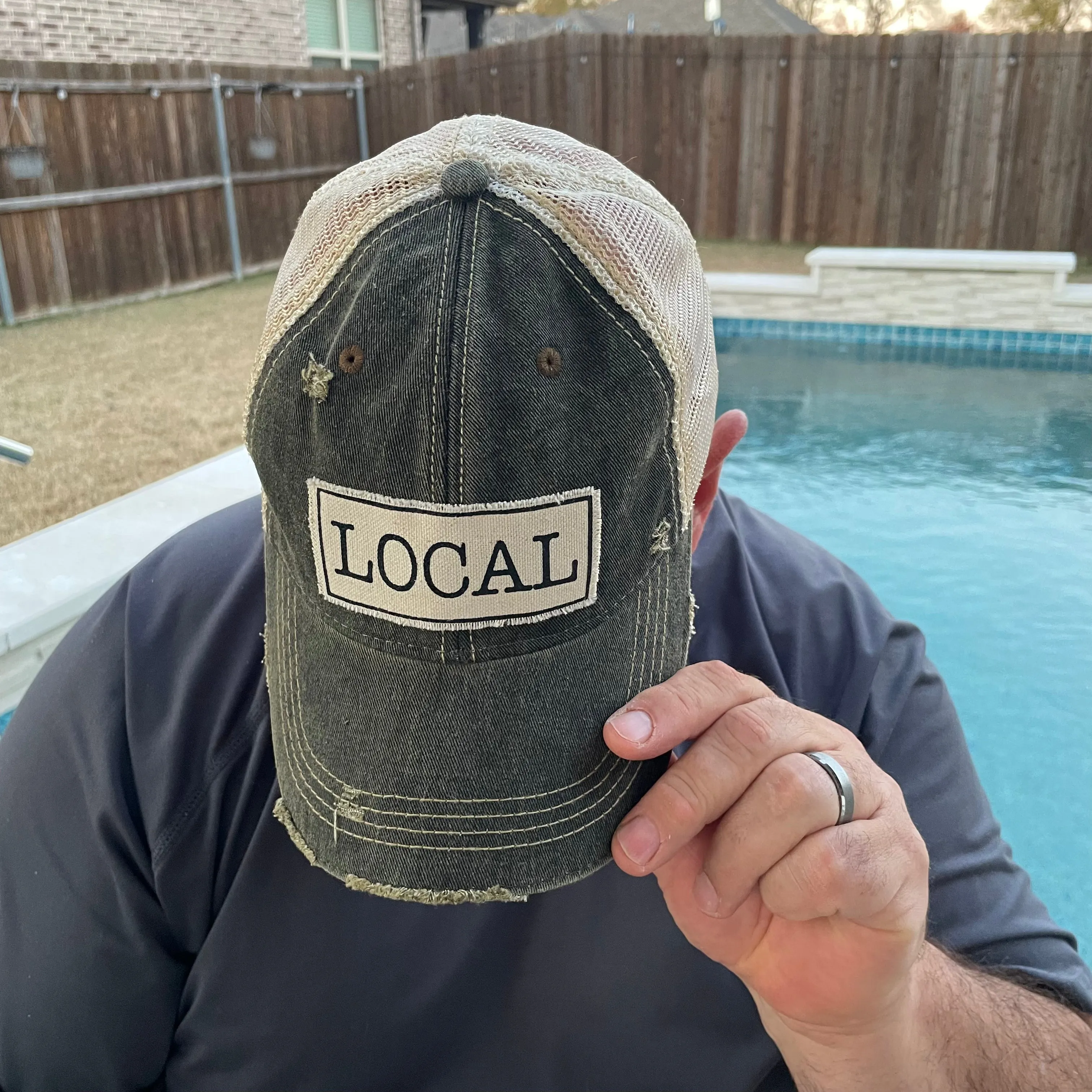 LOCAL Mesh Back Distressed Baseball Hat