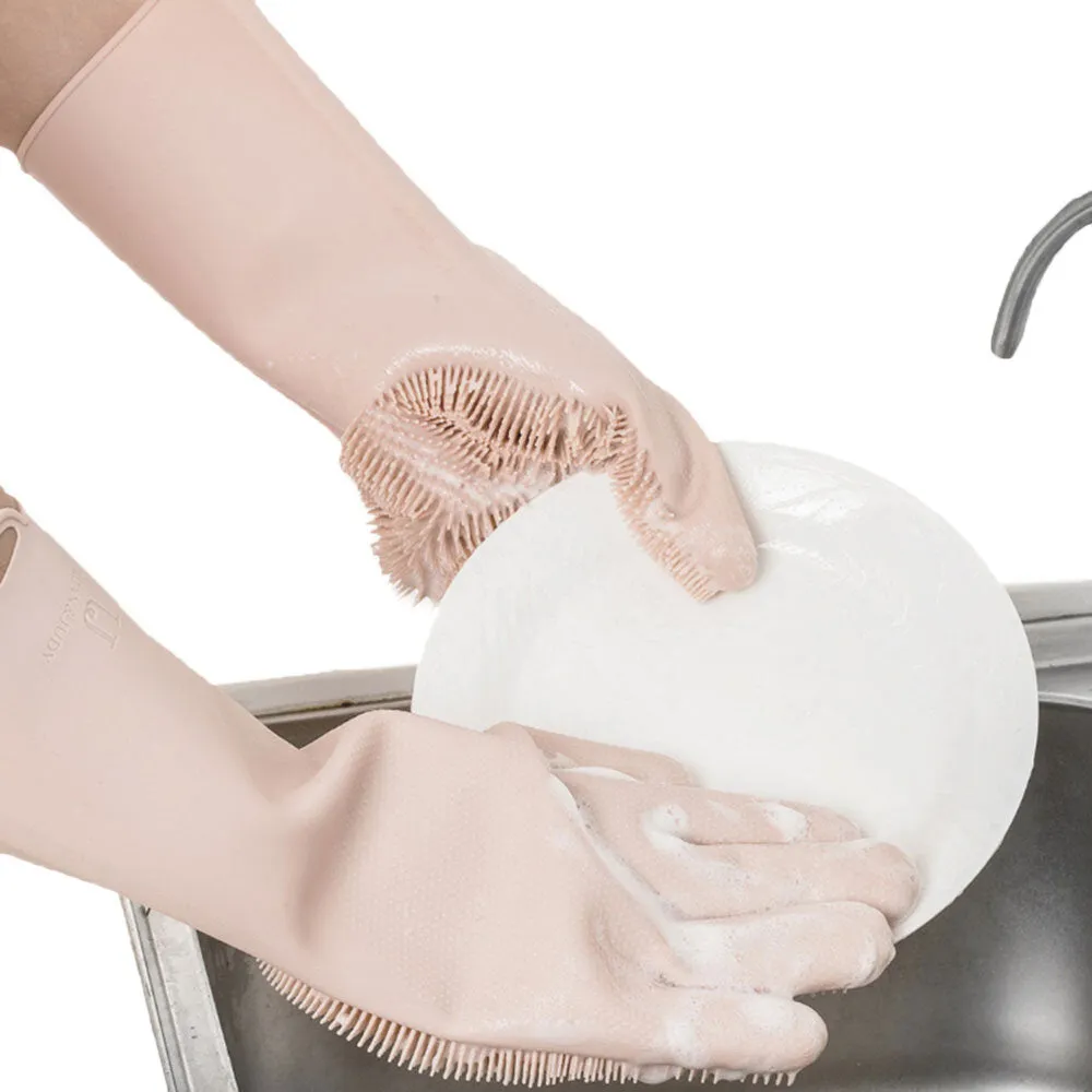 Magic Silicone Cleaning & Heat Insulation Gloves for Kitchen, Pot, Pan, Oven, and Cooking