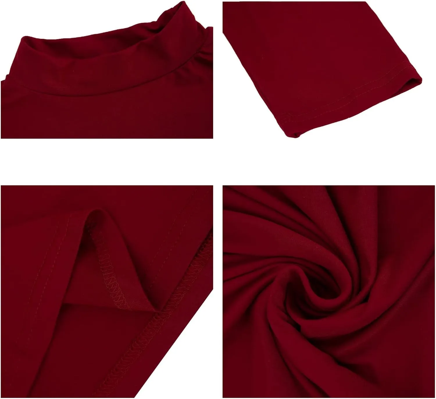 Men's Fashion Mock Turtleneck T-Shirts Long Sleeve Pullover Sweater Basic Designed Undershirt Slim Fit Top