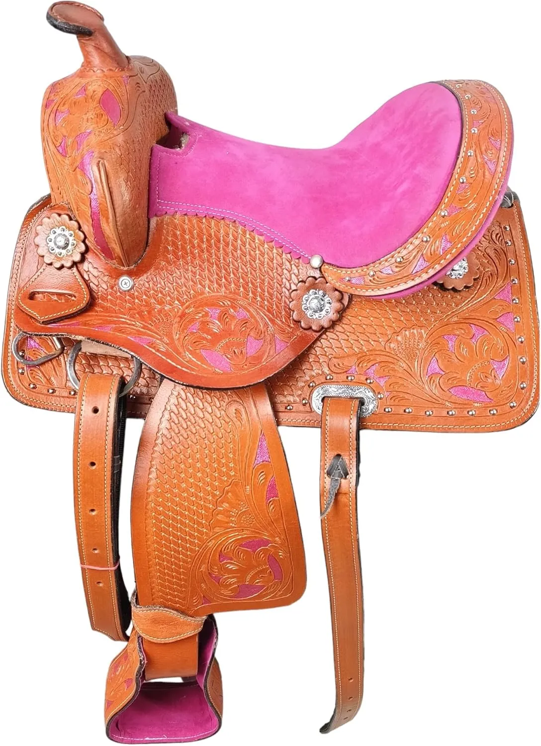 Premium Leather Western Barrel Racing Adult Horse Saddle Tack Size 10" to18 inches Seat Available M16