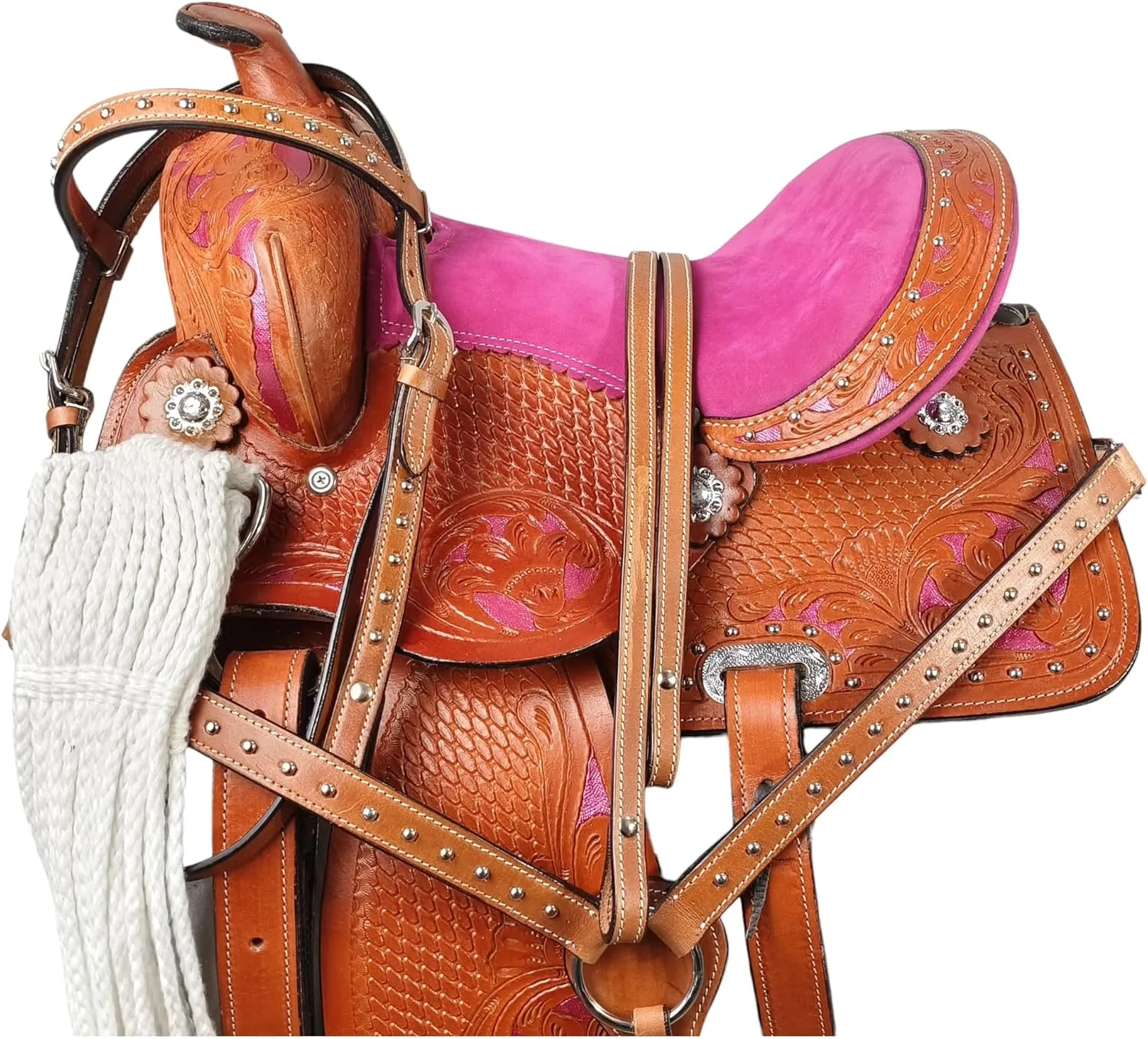 Premium Leather Western Barrel Racing Adult Horse Saddle Tack Size 10" to18 inches Seat Available M16