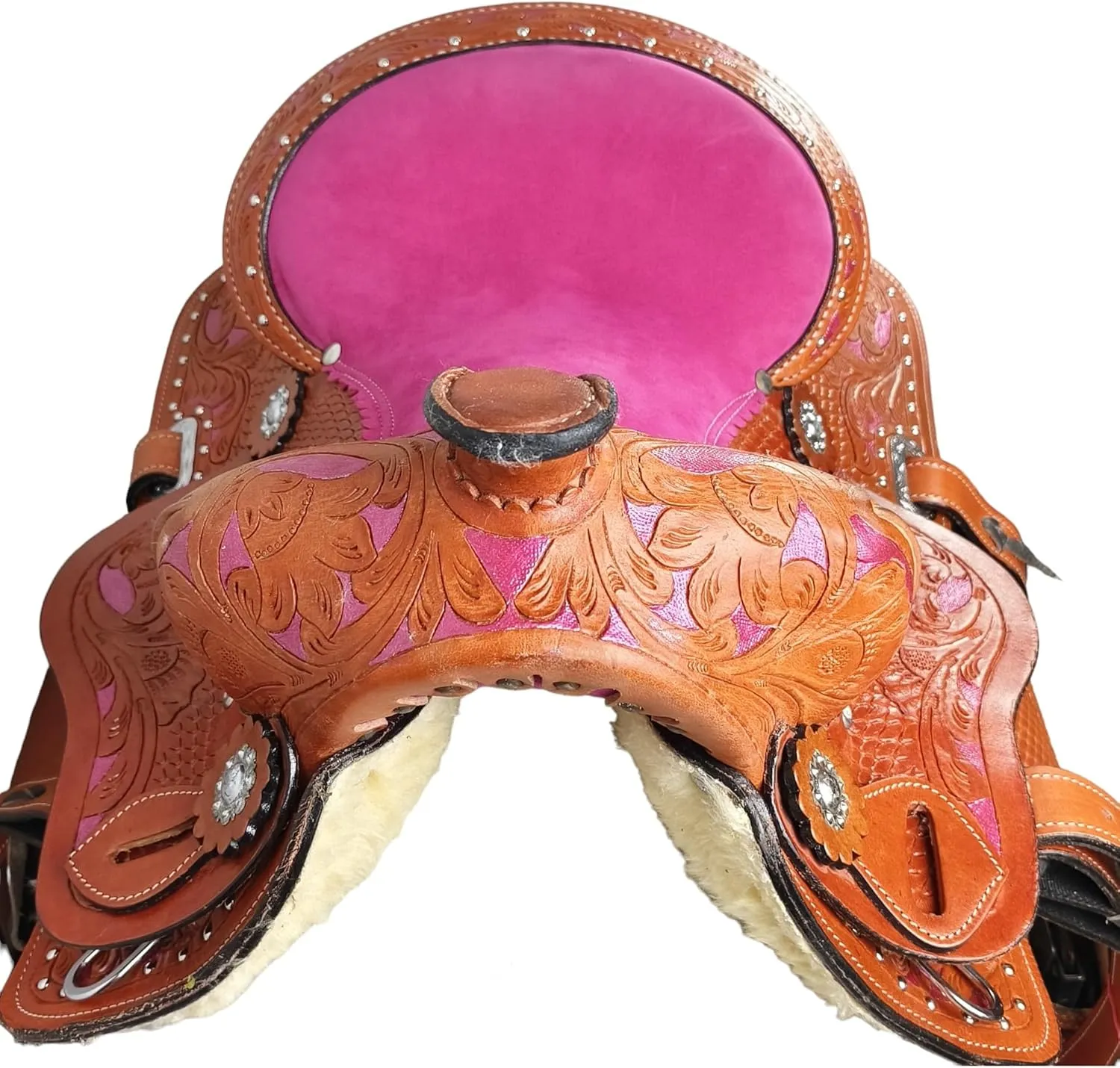 Premium Leather Western Barrel Racing Adult Horse Saddle Tack Size 10" to18 inches Seat Available M16
