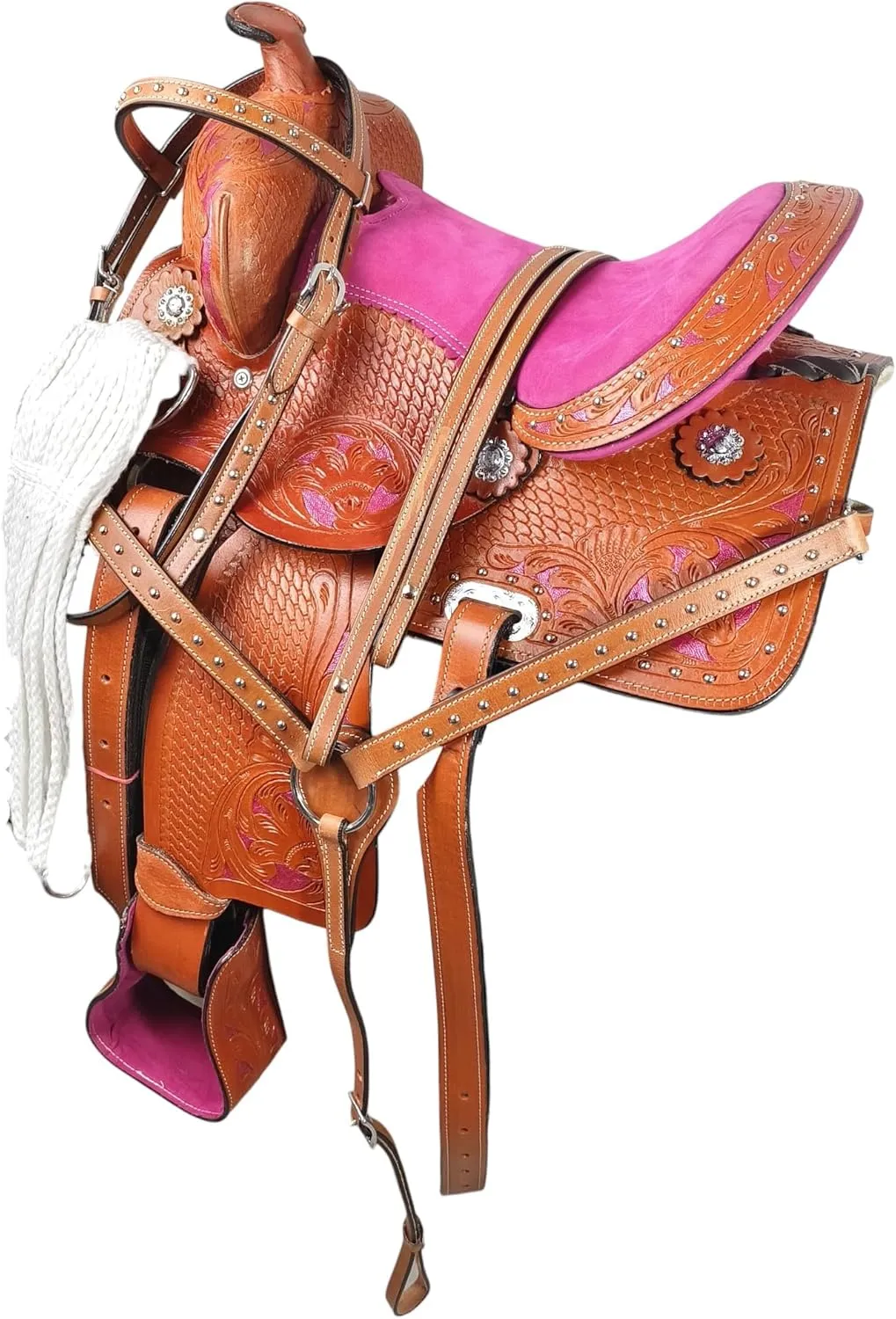 Premium Leather Western Barrel Racing Adult Horse Saddle Tack Size 10" to18 inches Seat Available M16