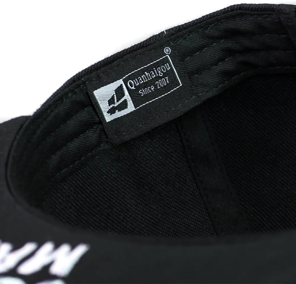 Quanhaigou Adjustable Snapback Hat for Men Women,Unisex Hip Hop Baseball Cap Flat Bill Brim Dad Hats